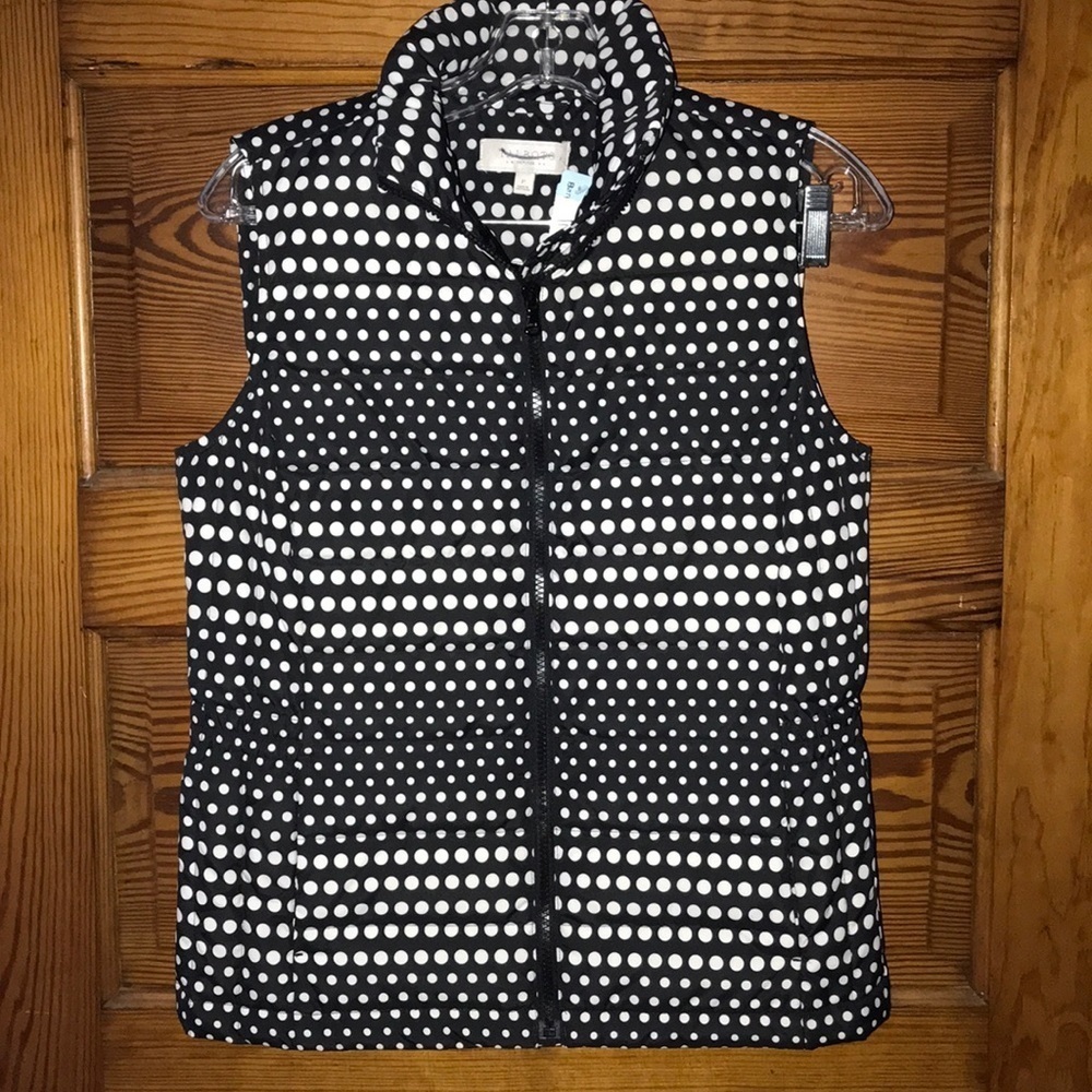 Talbots Puffer Vest Polka Dots Small NWT